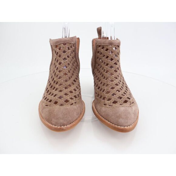 Jeffrey Campbell Women's Taggart Boot Size 6 Taupe Suede Lattice Cutout Boho - Picture 3 of 13